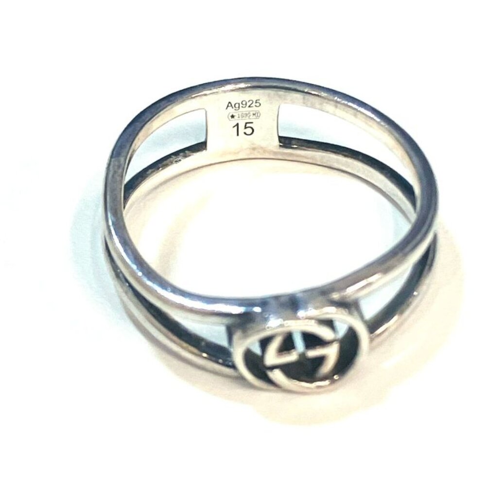 Gucci Interlocking Ring Silver 925 Size 12.5 Y2049 - Picture 2 of 7
